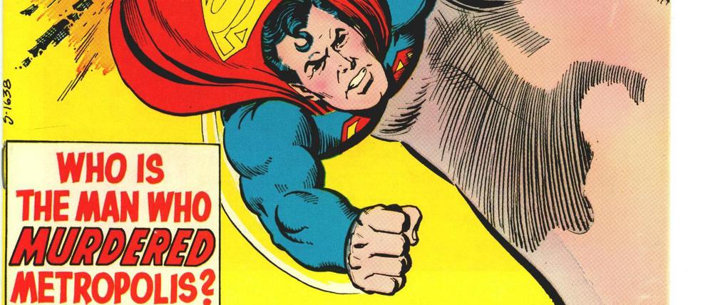„Wer ist der Mann, der Metropolis ermordete?“ Superman-Cover von 1974.