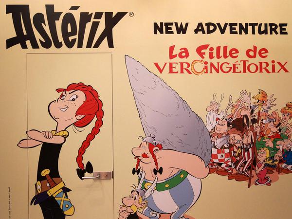 Fortsetzung folgt: Eine Anzeige für das neue Asterix-Album auf der Frankfurter Buchmesse. Es erscheint am 24. Oktober.