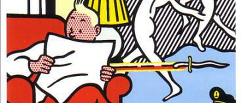 Immer für eine Überraschung gut: Tim und Struppi, wie Roy Lichtenstein sie sieht. Dieses Bild stammt aus dem opulenten Bildband "Roy Lichtenstein: Plakate/Posters" (152 Seiten, 29,95 Euro) aus dem Prestel-Verlag. 
