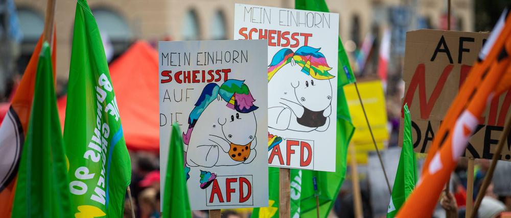 Komplexe Probleme, einfache Slogans. Eine Anti-CSU-Demo in Bayern, Oktober 2018.