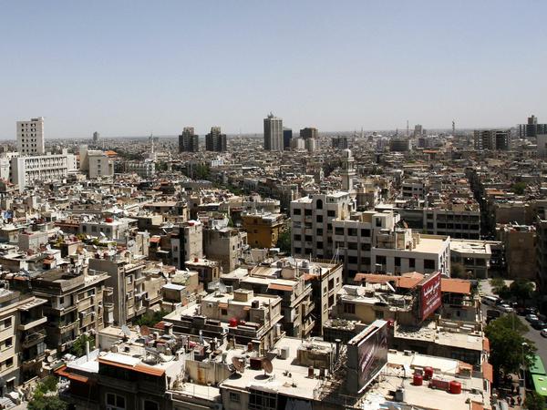 Blick über die Stadt. Damaskus im April 2016.