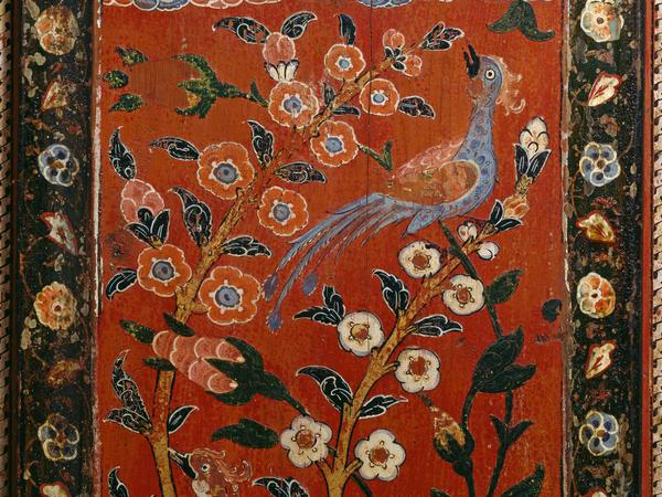 Fantasievogel. Detail des Aleppo-Zimmers, Pigmentmalerei auf Holz, Syrien, 1601-1603.