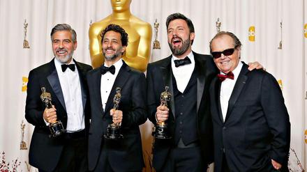 Die glücklichen Gewinner: George Clooney, Grant Heslov, Ben Affleck und Jack Nicholson für "Argo".