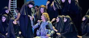 Ein Probenfoto zur "Parsifal"-Premierein Bayreuth, mit Klaus Florian Vogt als Parsifal. 