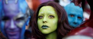 Eine Frage des Bondings: kostümierte „Avengers“-Fans am Rande der Weltpremiere am Dienstag in Hollywood.