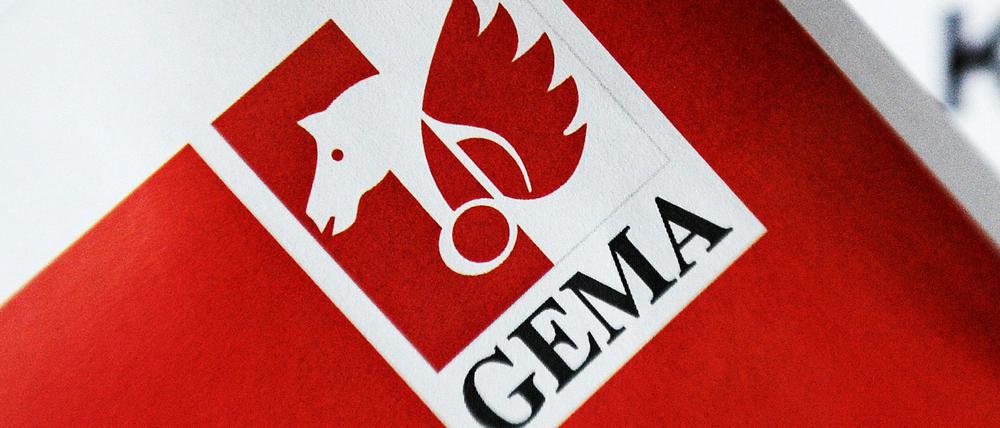 Gebühren für die Kreativen. Das Logo der GEMA, der Gesellschaft für musikalische Aufführungsrechte. 