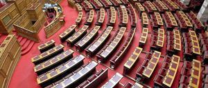 Blick in das griechische Parlament. Nach den Neuwahlen herrscht in Griechenland Katerstimmung.