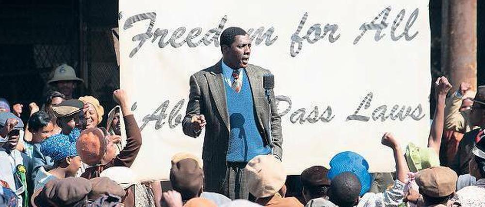 Wer sich nicht wehrt, der lebt verkehrt. Nelson Mandela (Idris Elba) auf einer Kundgebung.