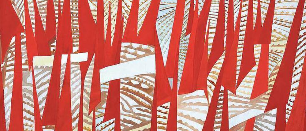 Bitte naturalistisch! Giulio Turcato (1912-1995) malte 1950 eine "Demonstration" mit stilisierten roten Fahnen - nicht zur Freude der Kommunistischen Partei, dem PCI.