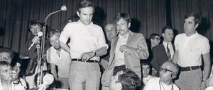 Nouvelle-Vague-Regisseure wie Francois Truffaut (rechts neben dem Mikro) wollten 1968 in Cannes lieber diskutieren als Filme schauen.