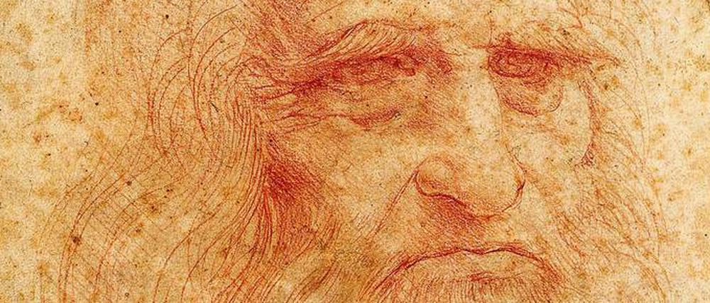Leonardos Zeichnung „Autoritratto“ könnte ein Selbst- oder Philosophenporträt sein. 