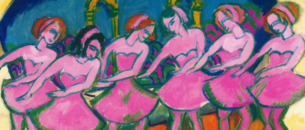 Beschwingt. Kirchner malte die „Sechs Tänzerinnen“ 1911 (früher Sammlung Ludwig und Rosy Fischer, Frankfurt/M.).