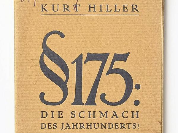 Kurt Hiller, §175: Die Schmach des Jahrhunderts, 1922. Aus der Serie Die Bücher, 2019/2020. 