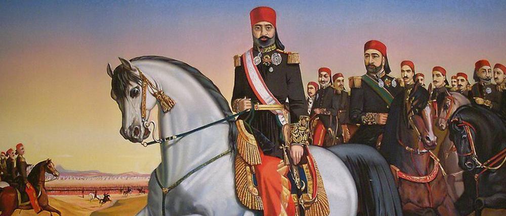 Muhammad III. al-Husain herrschte von 1859 bis 1882 als Bey von Tunis. Gemälde von Auguste Moynier.