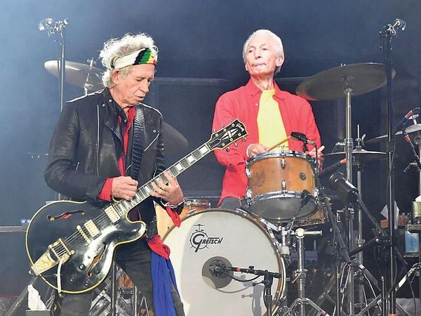 Keith Richards und Charlie Watts 2018 beim Stones-Konzert in Berlin.