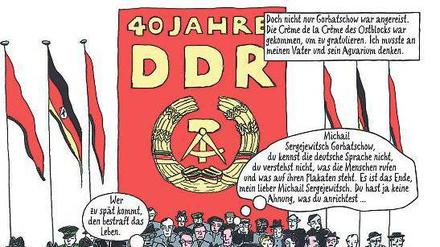 Parade zum 40. DDR-Geburtstag in der Graphic Novel.