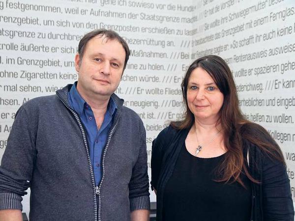 Mauerläufer. Fotograf Arwed Messmer und Autorin Annett Gröschner im Haus am Kleistpark. 