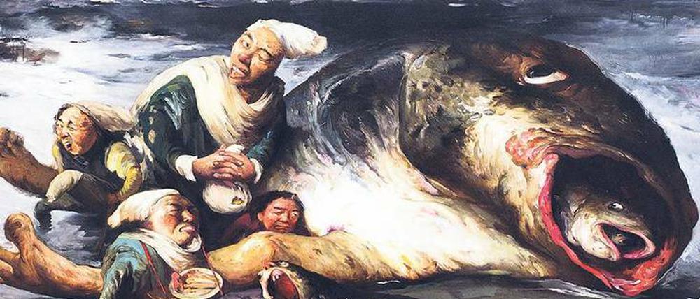Politische Verwerfungen. An dem chinesischen Maler Yongbo Zhao, hier das Ölgemälde „Die Korruption gedeiht überall II“ von 2015, schätzt Kurator Christian Melzer seinen abgründigen Humor. „Der Mann hat ein Lachen, einfach umwerfend.“ 