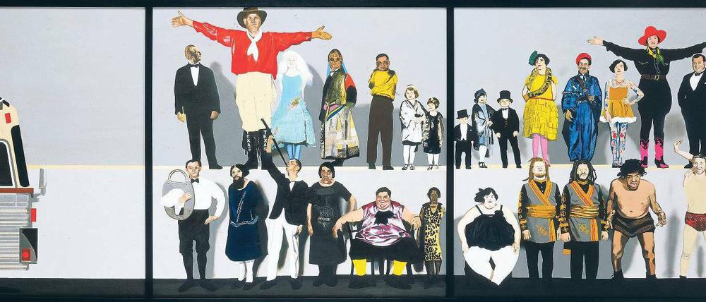 Große Gaukelei. 2004 inszenierte der britische Pop-Artist Peter Blake eine malerische „Marcel Duchamp’s World Tour“ mit diversen Zirkusgestalten.