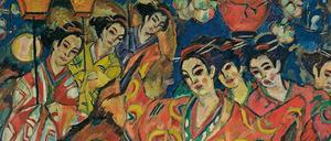 Georg Tappert malte „Geisha-Revue“ um 1911, die Berliner Galerie Nierendorf stellte das Gemälde damals aus.