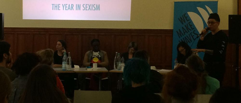 Industry professionals at a discussion on sexism at We Make Waves festival and conference. 