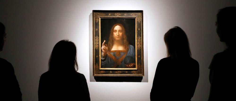 Leonardo da Vincis Gemälde "Salvator Mundi" im Auktionshaus Christie's . 