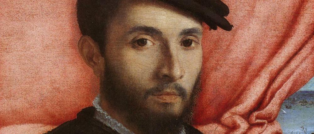 Bilder mit Feinsinn. "Porträt eines jungen Mannes", von Lotto gemalt im Jahr 1526.