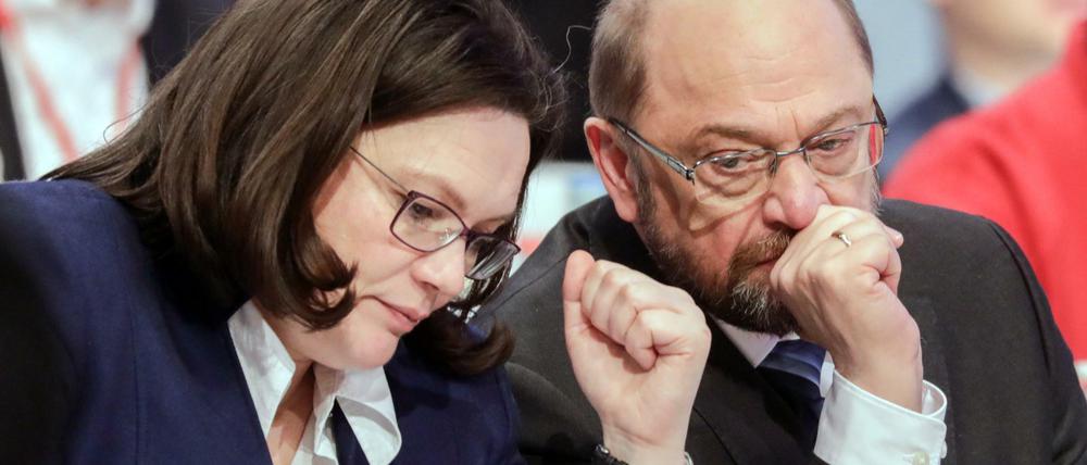 Zwei der zahlreichen gescheiterten SPD-Parteivorsitzenden: Andrea Nahles und Martin Schulz.