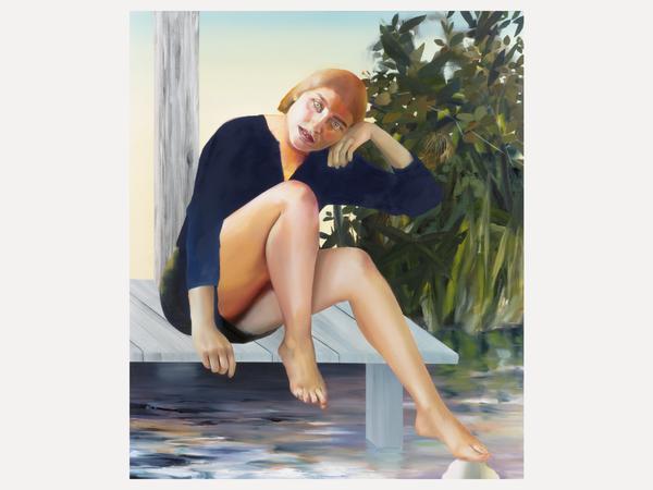 Ellen Akimoto, „Being Natural", Öl auf Leinwand, 130 x 110 cm.