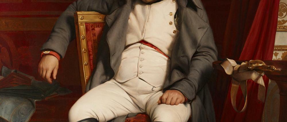 Paul Delaroche (1797–1856): Napoleon I. in Fontainebleau am 31. März 1814 nach Empfang der Nachricht vom Einzug der Verbündeten in Paris, 1845. Öl auf Leinwand.