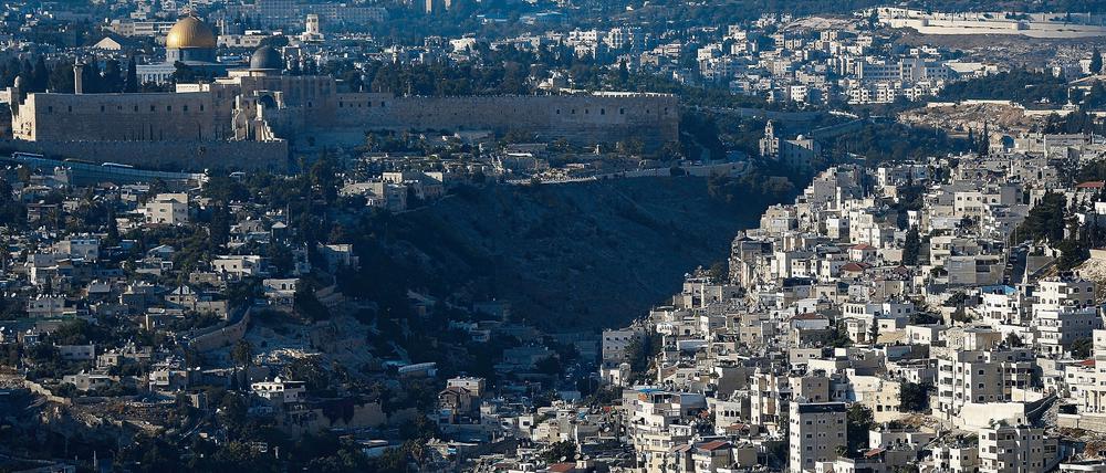 Blick auf Jerusalem, Tempelberg, Felsendom, Altstadt