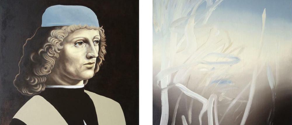 Zwei Gemälde von Toni Mauersberg: Öl auf Leinwand auf Holz.