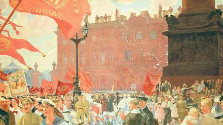 Der Winterpalast zum ersten Jahrestag der Revolution.