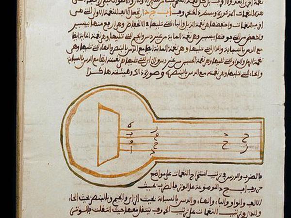 Manuskript über Musik, eine Handschrift aus Timbuktu (Mali). Foto: p-a