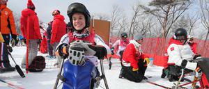 Die deutsche Anna Schaffelhuber bereitet sich auf den Start bei den Paralympics vor.