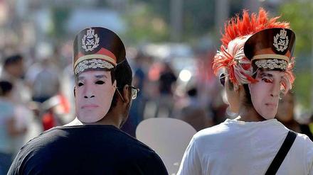 Nicht mehr als Folklore? Pro-Sisi-Anhänger mit Masken des Ex-Generals