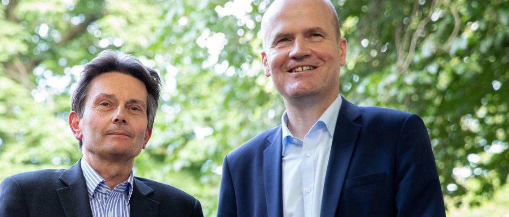 Die Fraktionsvorsitzenden der Regierungsparteien im Bundestag: Rolf Mützenich (SPD, l.) und Ralph Brinkhaus (CDU).