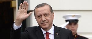 Recep Tayyip Erdogan trifft zu einem Arbeitsessen im Weißen Haus ein.