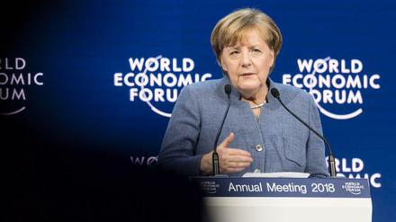 Bundeskanzlerin Angela Merkel (CDU) am 48. Weltwirtschaftsforum in Davos (Schweiz). 
