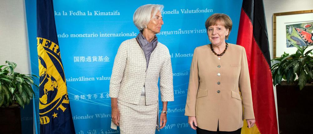 Kennen und schätzen sich: IWF-Chefin Christine Lagarde (l.) und Angela Merkel bei einem Termin im Jahr 2014. 