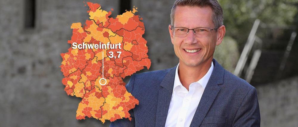 Sebastian Remelé ist seit 2010 Oberbürgermeister der Stadt Schweinfurt. Diese hat die niedrigste Corona-Inzidenz Deutschlands.