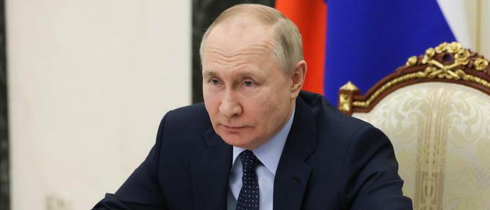 Wladimir Putin während einer Videokonferenz am 10. Mai.