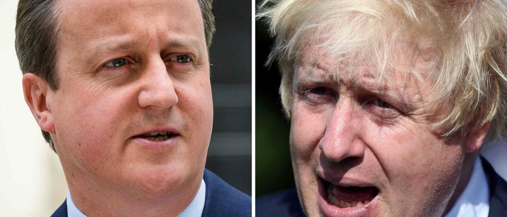 Sind erbitterte Widersacher: Premierminister David Cameron und der frühere Bürgermeister Londons (r.), Boris Johnson. 