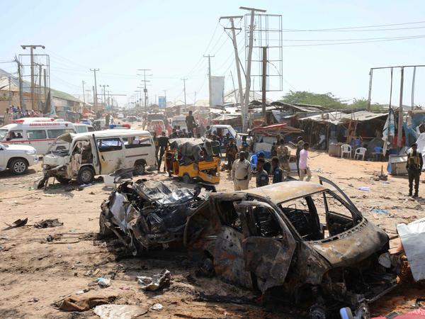 Der Anschlagsort in Mogadischu.