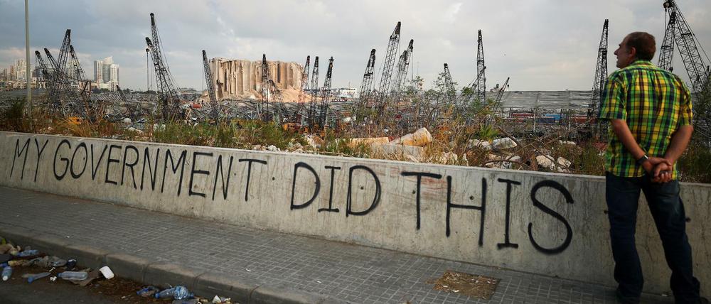 Für die Zerstörung Beiruts ist die Regierung verantwortlich, da sich sich die Einwohner sicher.