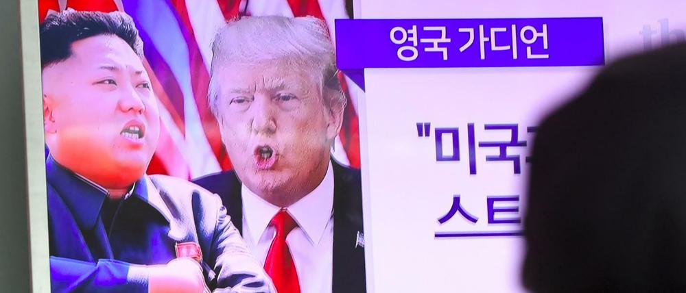 Topthema in Seoul: Die gegenseitigen Drohungen von Donald Trump und Kim Jong-Un. 