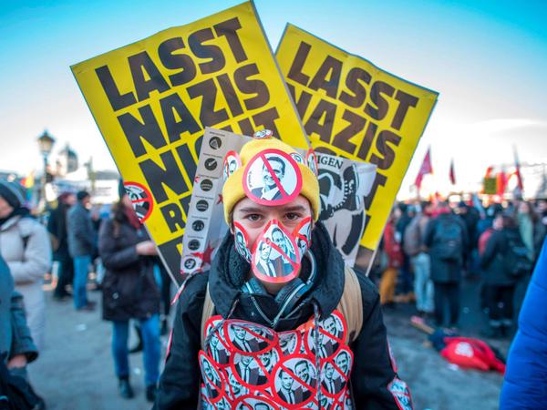 Proteste gegen die neue rechtsgerichtete Rergierung in Österreich zu deren Vereidigung in Wien