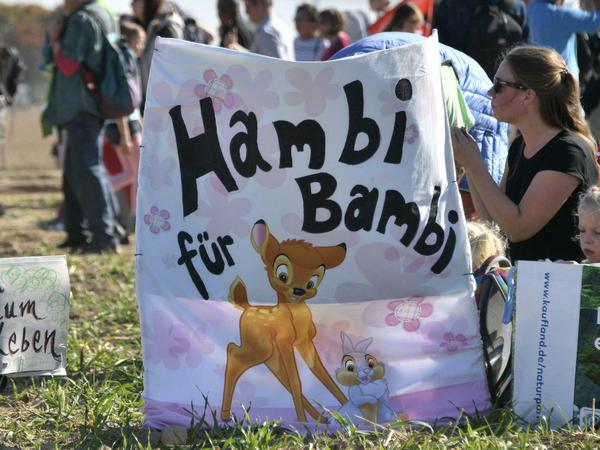 "Hambi für Bambi": Kreativer Protest am Hambacher Forst.