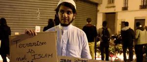 Klares Bekenntnis: Ein muslimischer Jugendlicher in Paris nach den Anschlägen am 13. November.