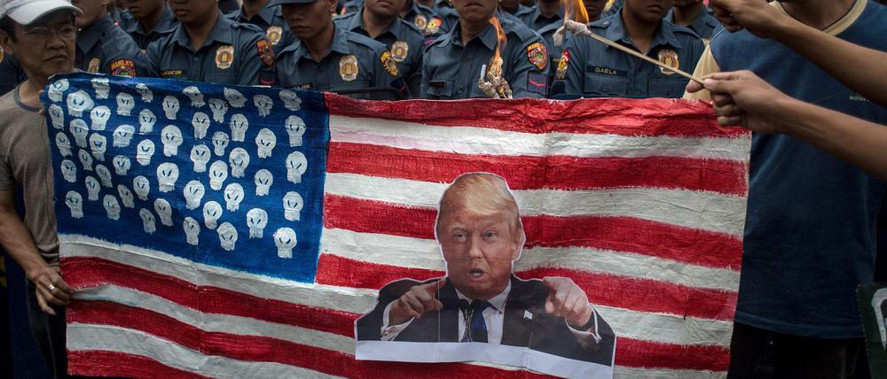 Protest gegen das Trumps Einreiseverbot für Muslime: Hier auf den Philippinen. 